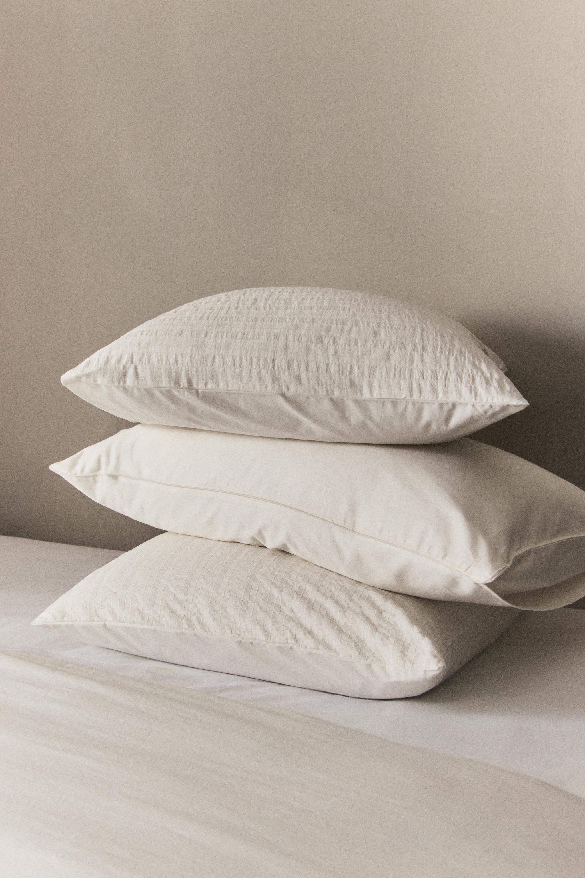 TAIE D’OREILLER COTON TEXTURÉ